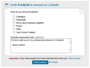 Standard LinkedIn Connection Request