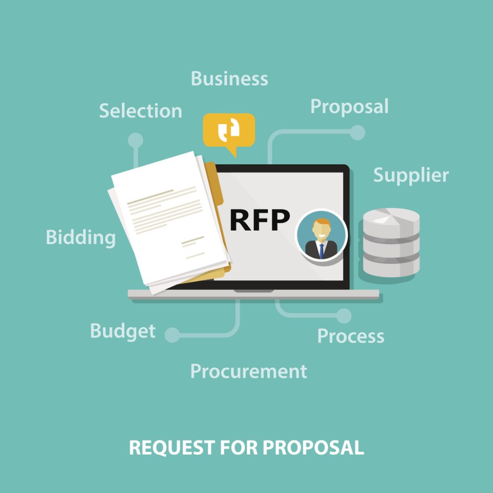 RFP Request For Proposal Icon Illustration Vector Bidding Procurement ...